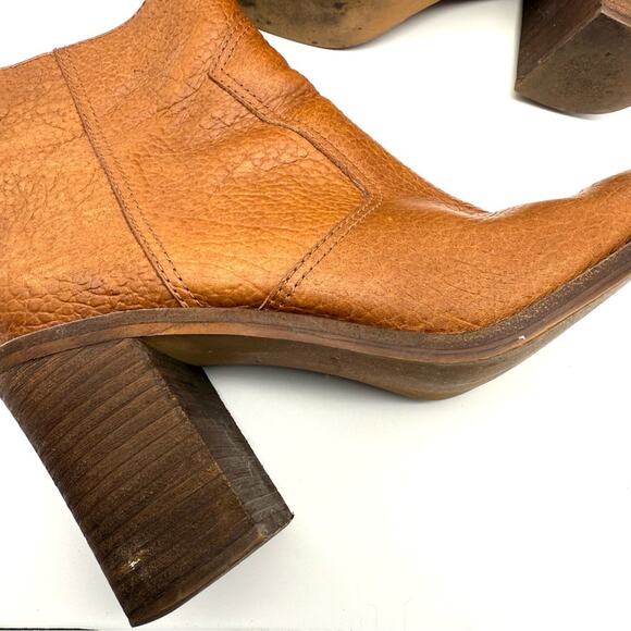 Madewell The Ollie Boot Cognac Pebble Leather Brown 8 - Picture 7 of 14